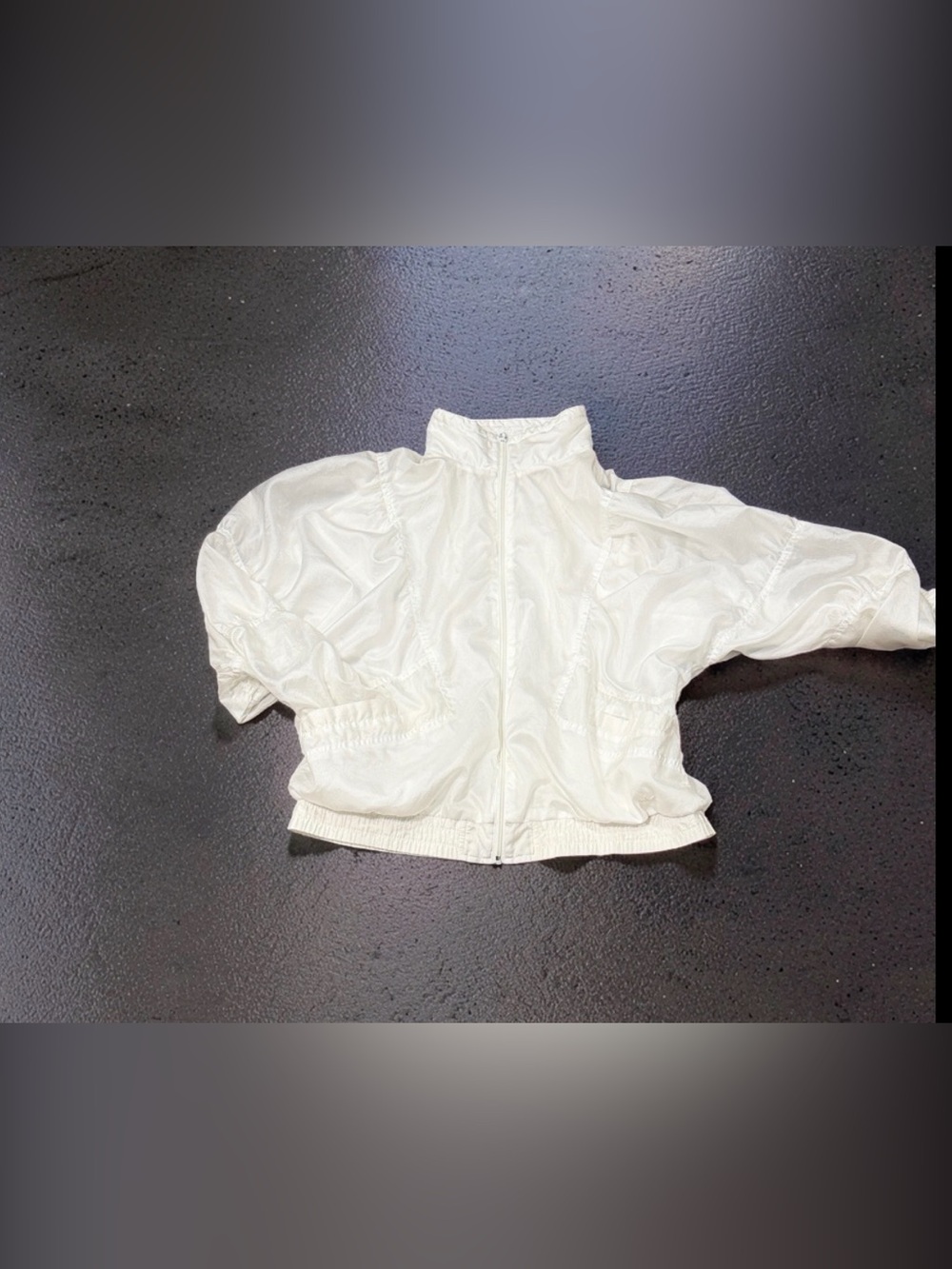 Adidas Silk Originals Vintage 90s White Lightweight Zip Bomber Jacket